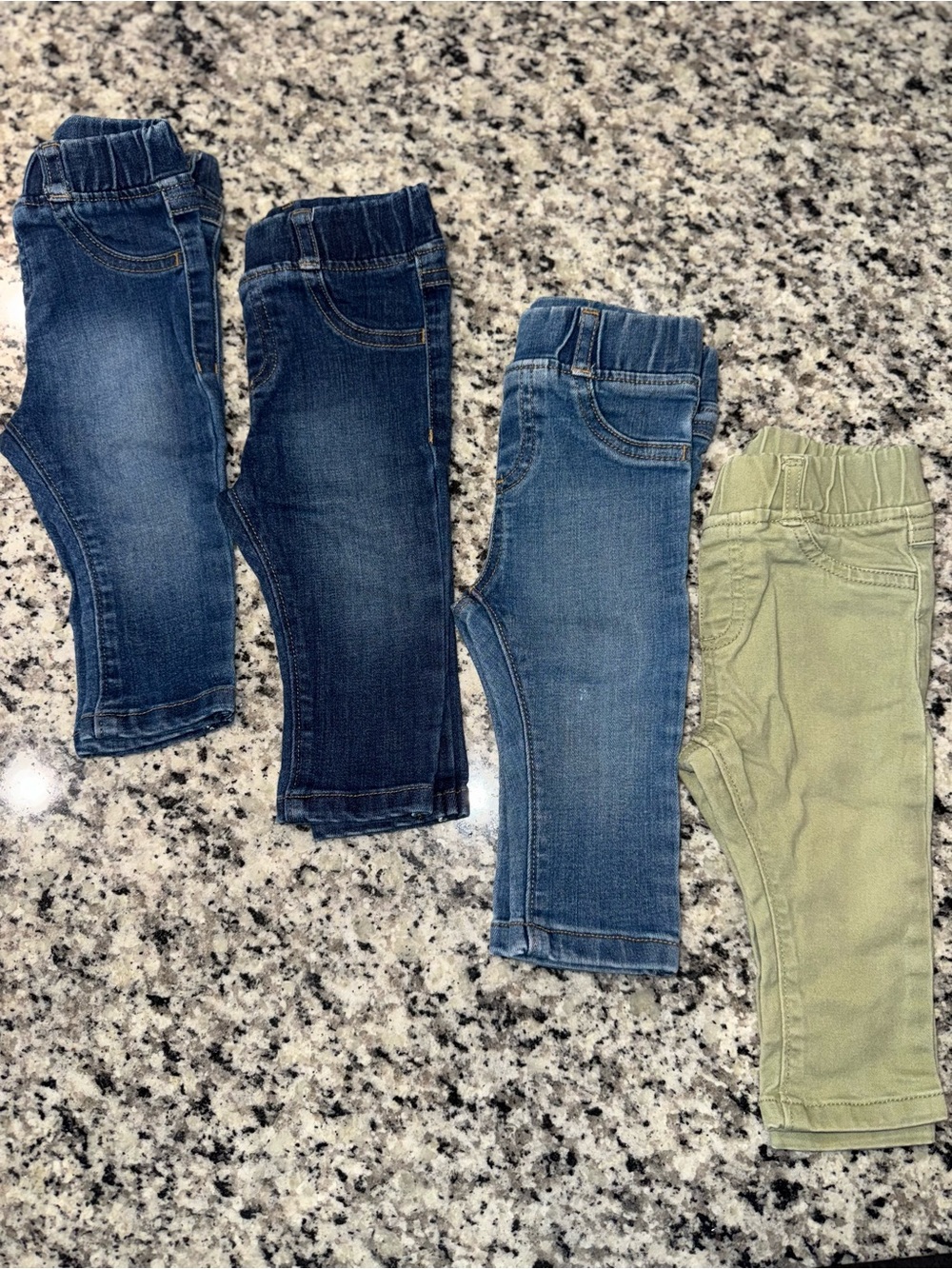 Kids Stretch Denim & Olive Jogger Pants - 4-Pack